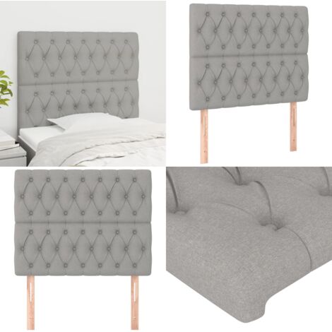 Cabecero de cama gris claro 90x7x118/128 cm Tela - Cabecero de cama - Cabecero de cama ajustable
