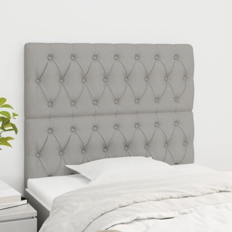 Cabecero de cama gris claro 90x7x118/128 cm Tela vidaXL