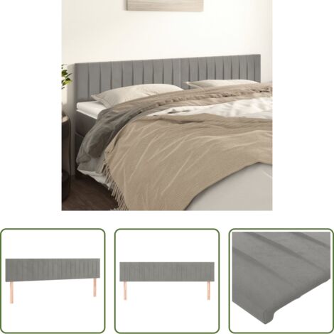 Cabecero de cama gris claro -  Cabeceros terciopelo gris claro 180x5x78/88 cm