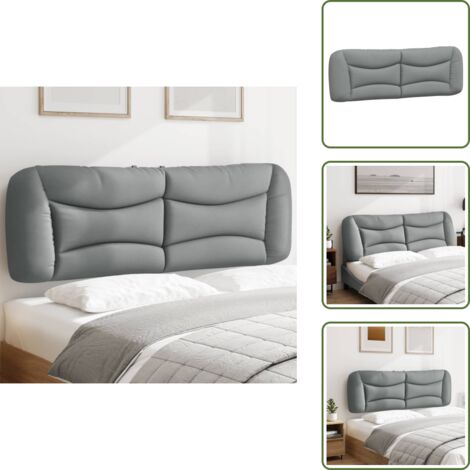Cabecero de cama gris claro - vidaXL Cabecero de cama acolchado Hvar tela gris claro 160 cm - Cabecero de cama Hvar
