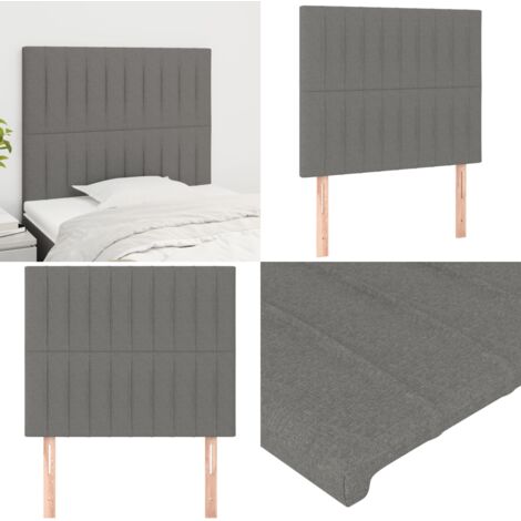 Cabecero de cama gris oscuro 100x5x118/128 cm de tela - Cabecero de cama ajustable - Cabecero de cama de tela
