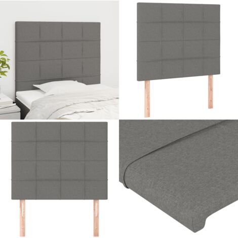 Cabecero de cama gris oscuro 100x5x118/128 cm de tela - Cabecero de cama ajustable - Cabecero de cama de tela