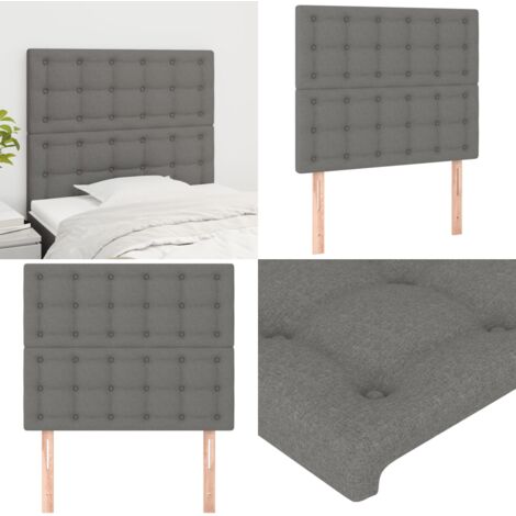 Cabecero de cama gris oscuro 100x5x118/128 cm de tela - Cabecero de cama - Cabecero de cama ajustable