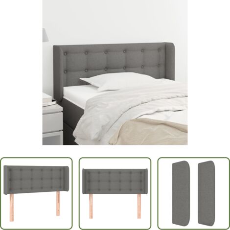 Cabecero de cama gris oscuro -  Cabecero de tela gris oscuro 93x16x78/88 cm