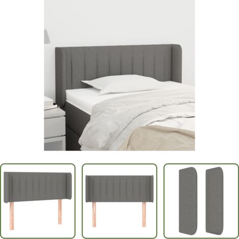 Cabecero de cama gris oscuro -  Cabecero de tela gris oscuro 93x16x78/88 cm