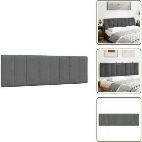 Cabecero de cama gris oscuro - vidaXL Cabecero de cama acolchado Hanko tela gris oscuro 160 cm - Cabecero de cama con tela