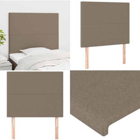 Cabecero de cama gris topo 100x5x118/128 cm Tela - Cabecero de cama - Cabecero de cama ajustable