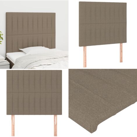 Cabecero de cama gris topo 100x5x118/128 cm Tela - Cabecero de cama - Cabecero de cama ajustable