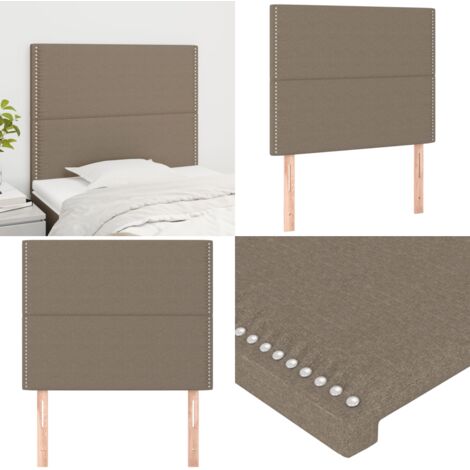 Cabecero de cama gris topo 100x5x118/128 cm Tela - Cabecero gris - Cabecero de cama topo