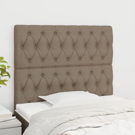 Cabecero de cama gris topo 100x7x118/128 cm Tela