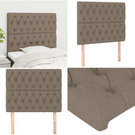 Cabecero de cama gris topo 100x7x118/128 cm Tela - Cabecero gris - Cabecero de cama ajustable