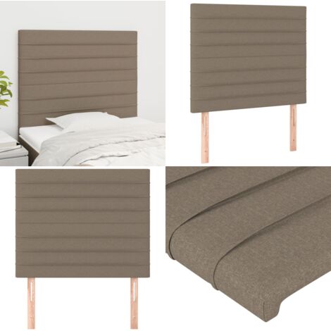 Cabecero de cama gris topo 90x5x118/128 cm Tela - Cabecero gris - Cabecero de cama ajustable