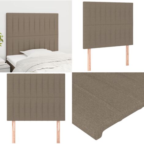 Cabecero de cama gris topo 90x5x118/128 cm Tela - Cabecero gris - Cabecero de cama ajustable