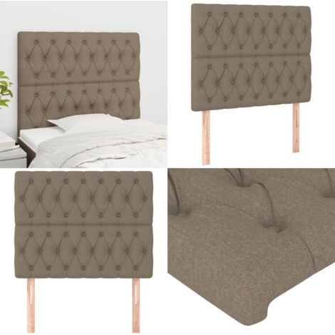 Cabecero de cama gris topo 90x7x118/128 cm Tela - Cabecero de cama gris - Cabecero de cama ajustable