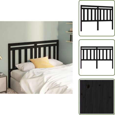 Cabecero de cama macizo - vidaXL Cabecero de cama madera maciza de pino negro 126x4x100 cm -