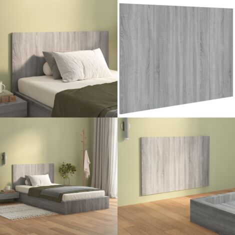Cabecero de cama madera contrachapada gris Sonoma 120x1,5x80 cm - Madera contrachapada - Cabecero gris Sonoma