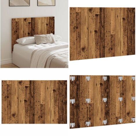 Cabecero de cama madera de ingeniería envejecida 120x1,5x80 cm - Madera de ingeniería - Cabecero de cama envejecido