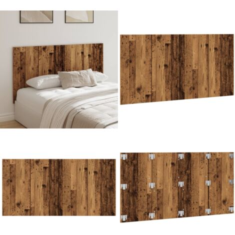 Cabecero de cama madera de ingeniería envejecida 160x1,5x80 cm - Madera de ingeniería - Cabecero de cama envejecido