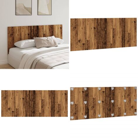 Cabecero de cama madera de ingeniería envejecida 200x1,5x80 cm - Madera envejecida - Madera de ingeniería