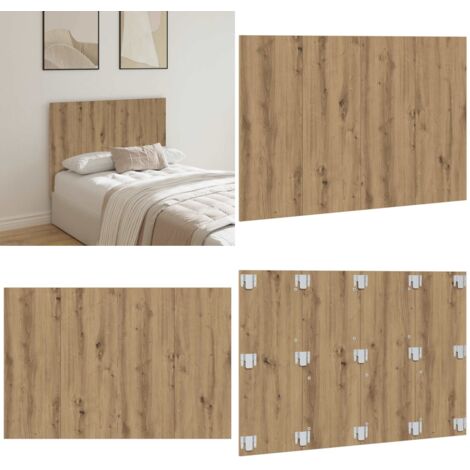 Cabecero de cama madera ingeniería roble artisan 120x1,5x80 cm - Madera de ingeniería - Cabecero de cama roble