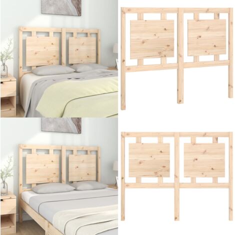 Cabecero de cama madera maciza de pino 125,5x4x100 cm - Cabecero de cama de pino - Madera maciza