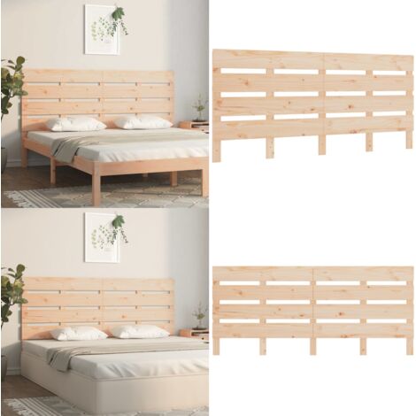 Cabecero de cama madera maciza de pino 135x3x80 cm - Cabecero de cama de pino - Cabecero de cama macizo