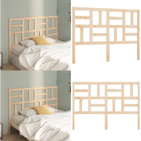 Cabecero de cama madera maciza de pino 146x4x104 cm - Cabecero de cama de pino - Cabecero de cama maciza
