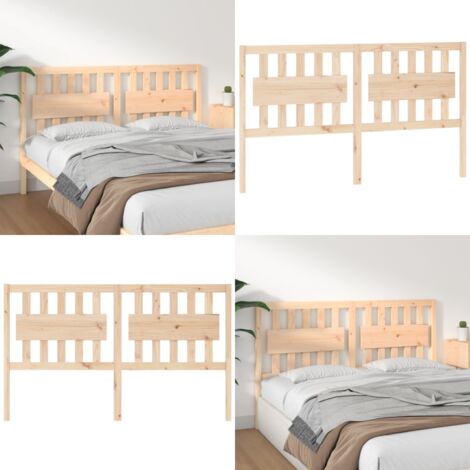 Cabecero de cama madera maciza de pino 155,5x4x100 cm - Madera maciza - Pino