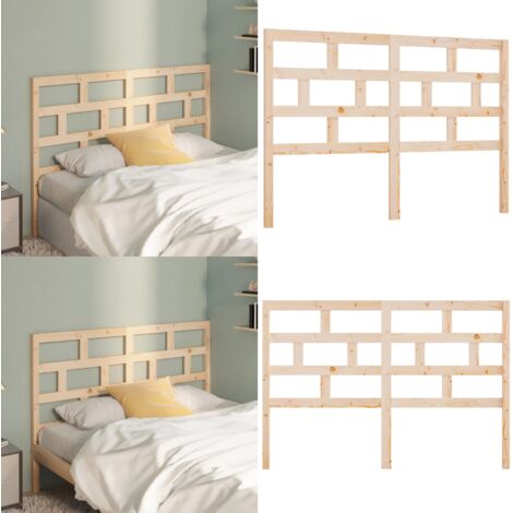 Cabecero de cama madera maciza de pino 166x4x100 cm - Madera de pino - Cabecero de cama macizo