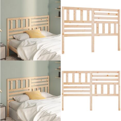 Cabecero de cama madera maciza de pino 166x4x100 cm - Madera de pino - Cabecero de cama macizo