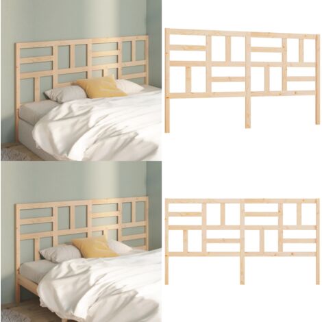 Cabecero de cama madera maciza de pino 186x4x104 cm - Cabecero de cama de pino - Cabecero de cama maciza
