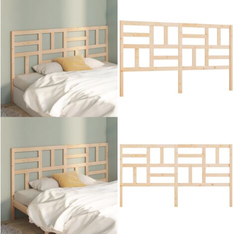 Cabecero de cama madera maciza de pino 206x4x104 cm - Cabecero de cama de pino - Cabecero de cama maciza