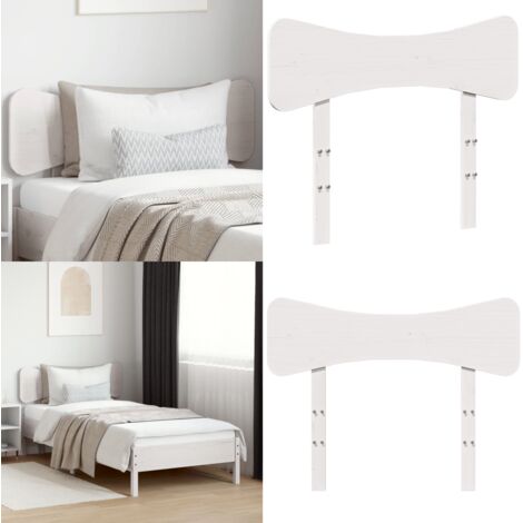 Cabecero de cama madera maciza de pino blanco 100 cm - Madera de pino - Cabecero de cama blanco