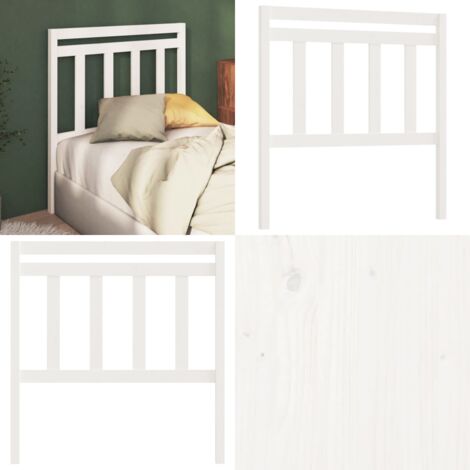 Cabecero de cama madera maciza de pino blanco 106x4x100 cm - Madera de pino - Cabecero de cama blanco