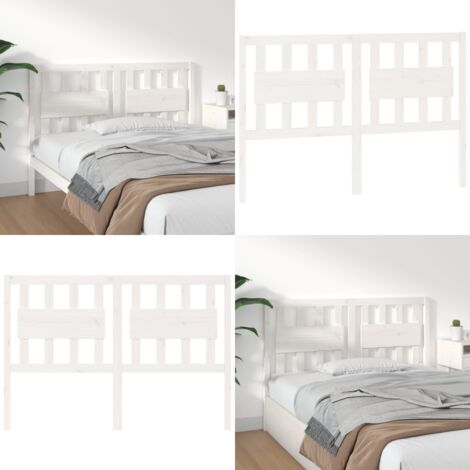 Cabecero de cama madera maciza de pino blanco 125,5x4x100 cm - Madera de pino - Diseño rústico