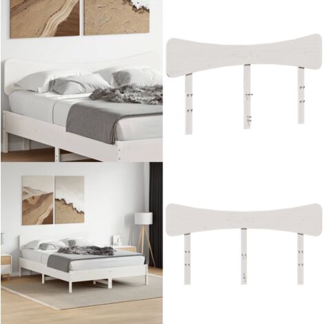 Cabecero de cama madera maciza de pino blanco 160 cm - Madera de pino - Cabecero de cama blanco