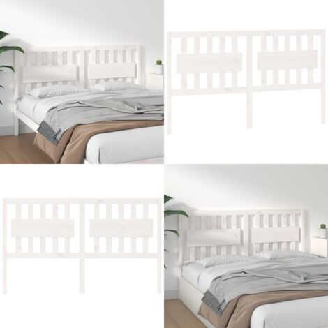 Cabecero de cama madera maciza de pino blanco 165,5x4x100 cm - Madera de pino - Diseño rústico