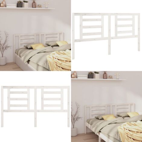 Cabecero de cama madera maciza de pino blanco 166x4x100 cm - Madera de pino - Cabecero de cama de madera
