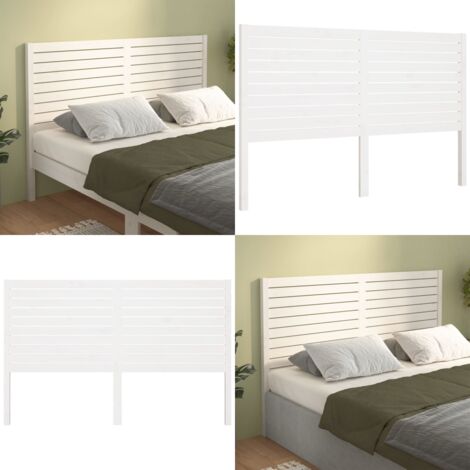 Cabecero de cama madera maciza de pino blanco 186x4x100 cm - Madera de pino - Cabecero de cama de madera