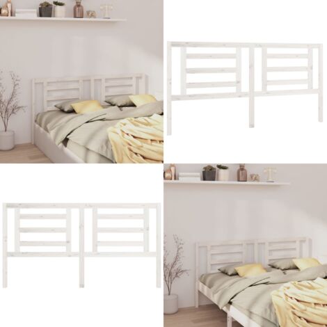 Cabecero de cama madera maciza de pino blanco 186x4x100 cm - Madera de pino - Cabecero de cama de madera