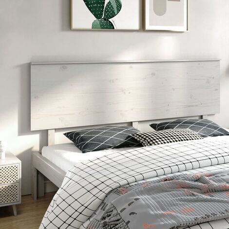 Cabecero de cama madera maciza de pino blanco 204x6x82,5 cm