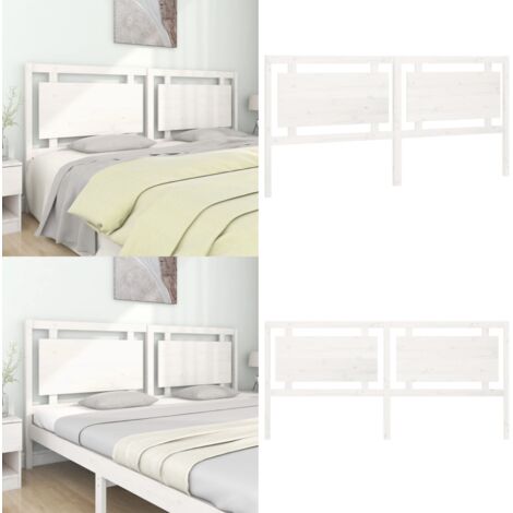 Cabecero de cama madera maciza de pino blanco 205,5x4x100 cm - Madera de pino - Diseño rústico