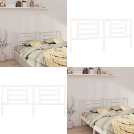 Cabecero de cama madera maciza de pino blanco 206x4x100 cm - Madera de pino - Cabecero de cama de madera