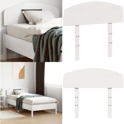 Cabecero de cama madera maciza de pino blanco 75 cm - Madera de pino - Cabecero de cama blanco