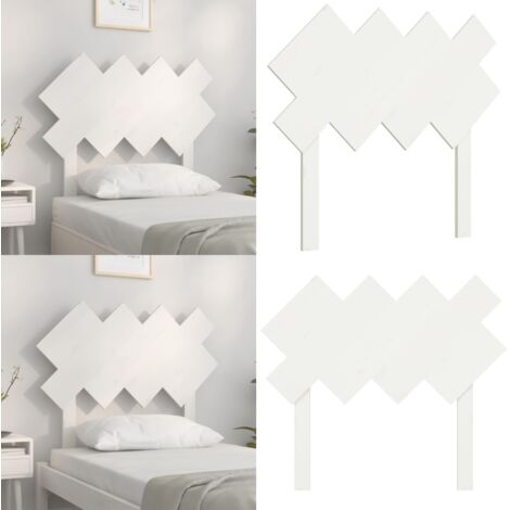 Cabecero de cama madera maciza de pino blanco 92x3x81 cm - Madera de pino - Diseño rústico