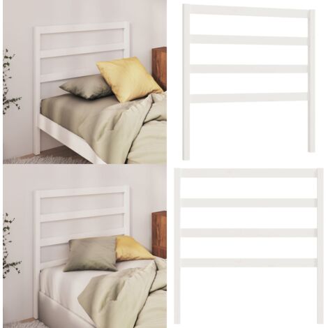 Cabecero de cama madera maciza de pino blanco 95x4x100 cm - Madera de pino - Cabecero de cama de madera