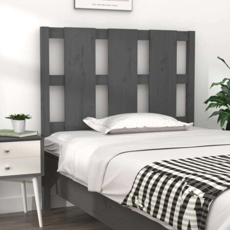 Cabecero de cama madera maciza de pino gris 105,5x4x100 cm vidaXL