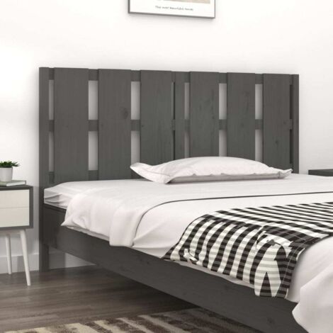 Cabecero de cama madera maciza de pino gris 155,5x4x100 cm vidaXL