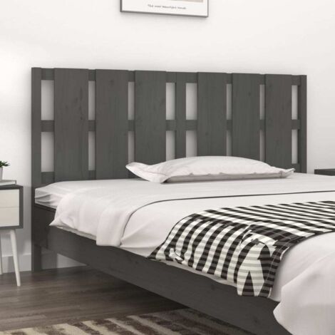 Cabecero de cama madera maciza de pino gris 165,5x4x100 cm vidaXL