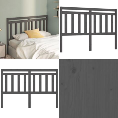Cabecero de cama madera maciza de pino gris 166x4x100 cm - Madera de pino - Cabecero de cama gris